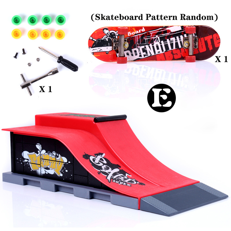 6 In 1 Mini Finger Park Figure Skate Scene Board Venue Combination Toys Skateboarders Ramp Track Toy Set For Boy Christmas Gifts