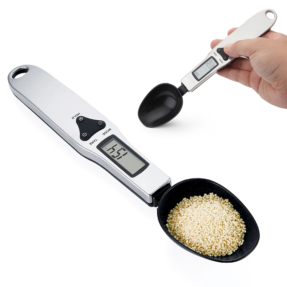 500g/0.1g Stainless Steel Digital Spoons Scales Electronic Scales Kitchen Measuring Spoons Weight LCD Display Food Scales