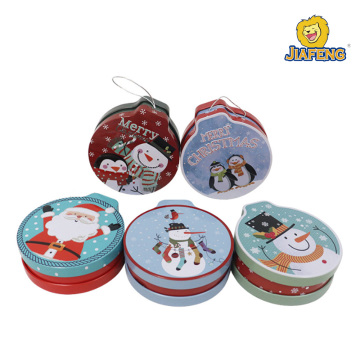 Round special‑shaped pendant Christmas tin box