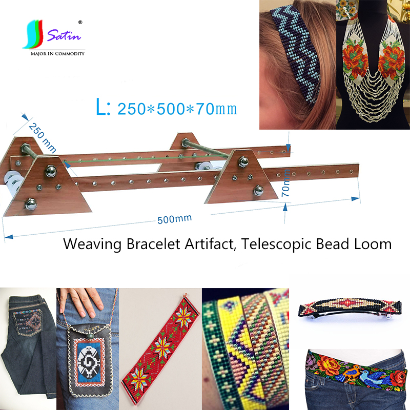 Weaving Bracelet Artifact Telescopic Beading Loom For DIY Handmade Bead Necklaces/belts Tool Wooden Weaving Machine A0488F