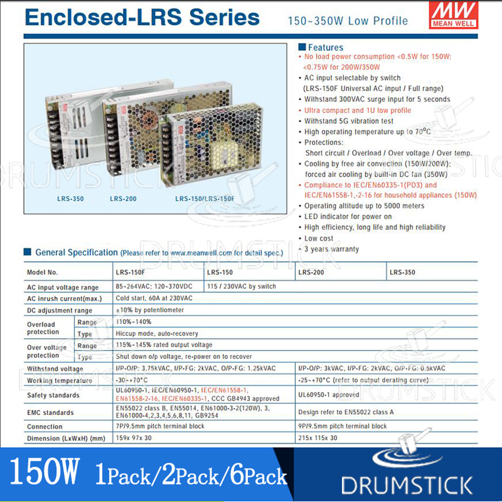 Ankang MEAN WELL LRS-350-24 24V 14.6A meanwell LRS-350 350.4W Single Output Switching Power Supply