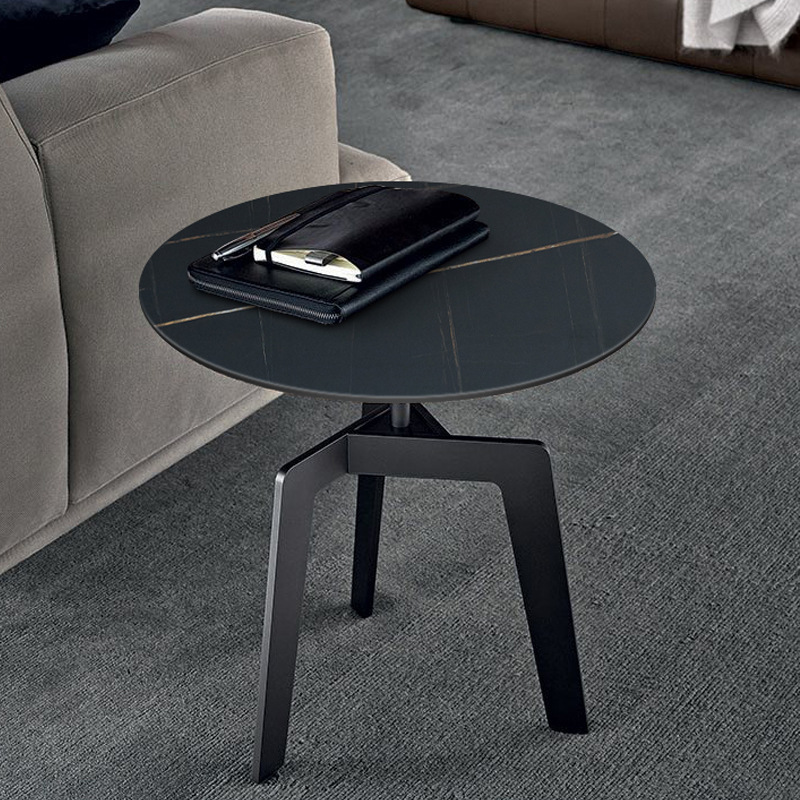 New Nordic Modern Rock Slab Marble Side Coffee Table Italian Minimalist Luxury Living Room Furniture Small Round Tables Bedside