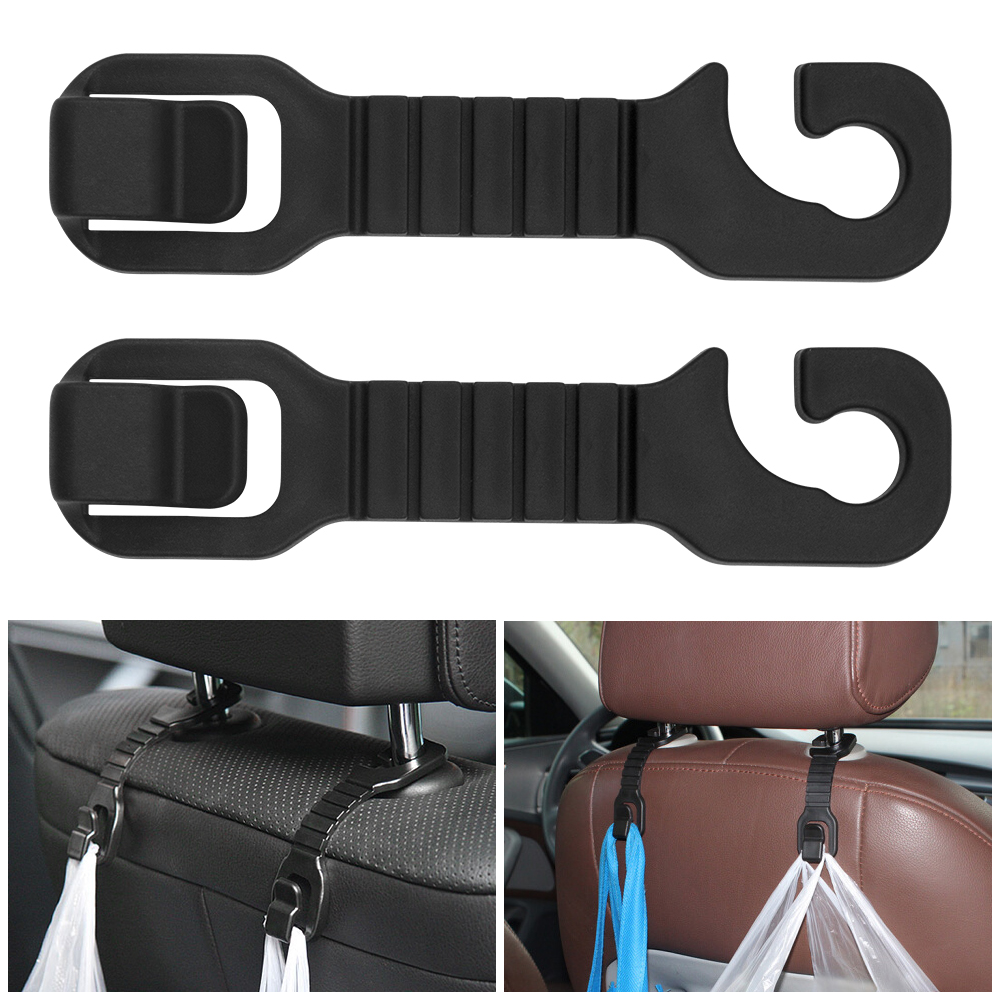 2 Universal Plastic Car Clips Auto Fixing Fastener Clips Car Headrest Bag Hook Back Seat Hanger Organizer Hook Accessories