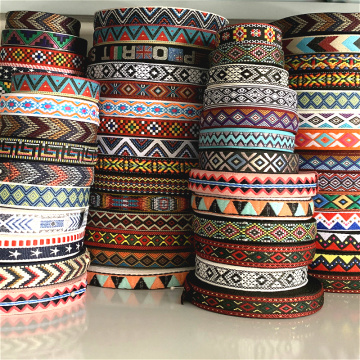 5 Yards 0.75 Inch 20MM Colorful Geometric Single Face Jacquard Embroidered Ribbons DIY Apparel Wrapping Trim Sewing Accessories
