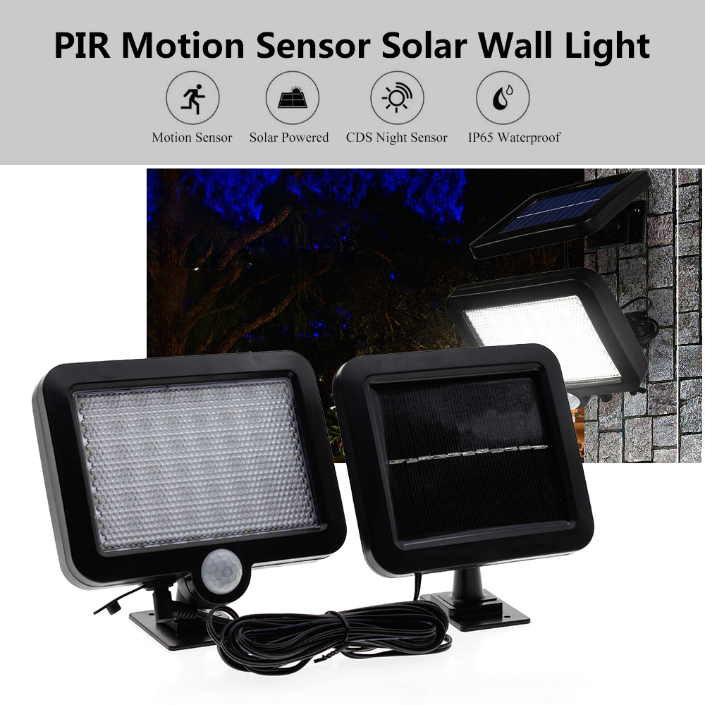 LED Street Light Solar Wall Lamp with PIR Motion Sensor Outdoor Spotlight For Home Garden Park Security Emergency Night Lights
