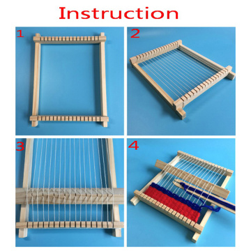 Knitting Loom Mini DIY Traditional Wooden Weaving Toy Loom Handmade Knitting Machine With Accessories For Kids Children
