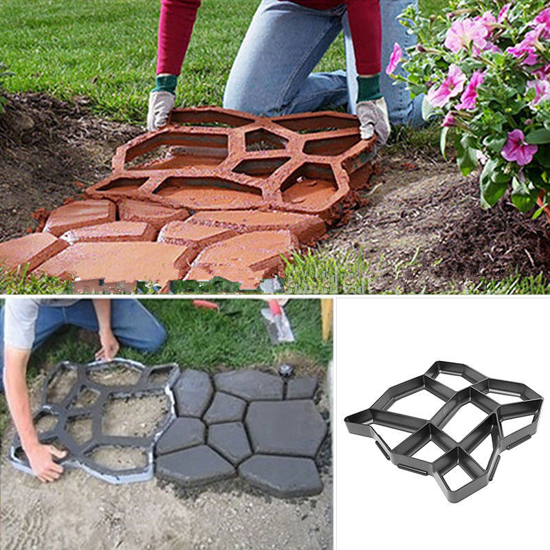 Garden Decoration DIY Path Maker Concrete Molds Cement Mold Concrete Cement Stone Walk Paving Paver Reusable Concrete Brick Mold