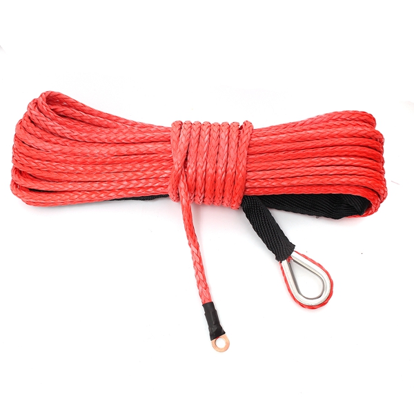 6mm x15m ynthetic Winche Tow Rope Winch Rope Cable Line With Hook 7000LBS For ATV UTV Off-Road