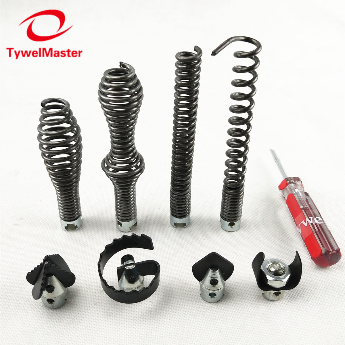 Sewer Snake Machine Accessories Soft Shaft 16mm 8pcs/PK Straight Bulb Restrieving Auger Blade Grease Sawtooth Cutter Pipe Clean