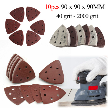 90mm 40 - 2000 Grit Sanding Sheets Detail Palm Sanding Disc Mouse Pads 6 Hole Triangle Disc Sander Sandpaper for Bosch Sander