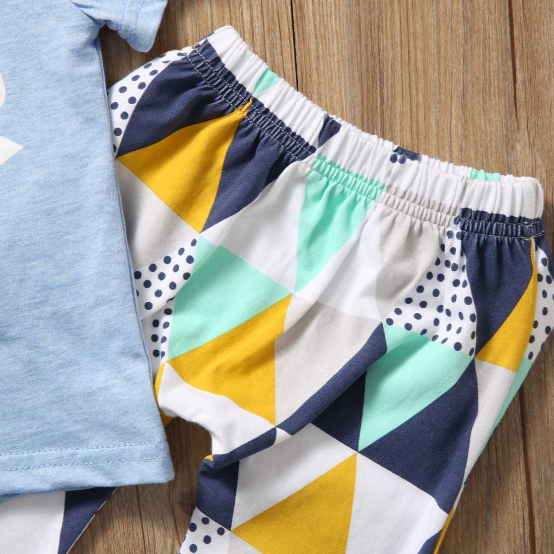 2019 Baby Summer Clothing Newborn Infant Baby Kids Mamas Boy T-shirt Long Pants 2pcs Sets Playsuit Arrow Print Outfits Clothes