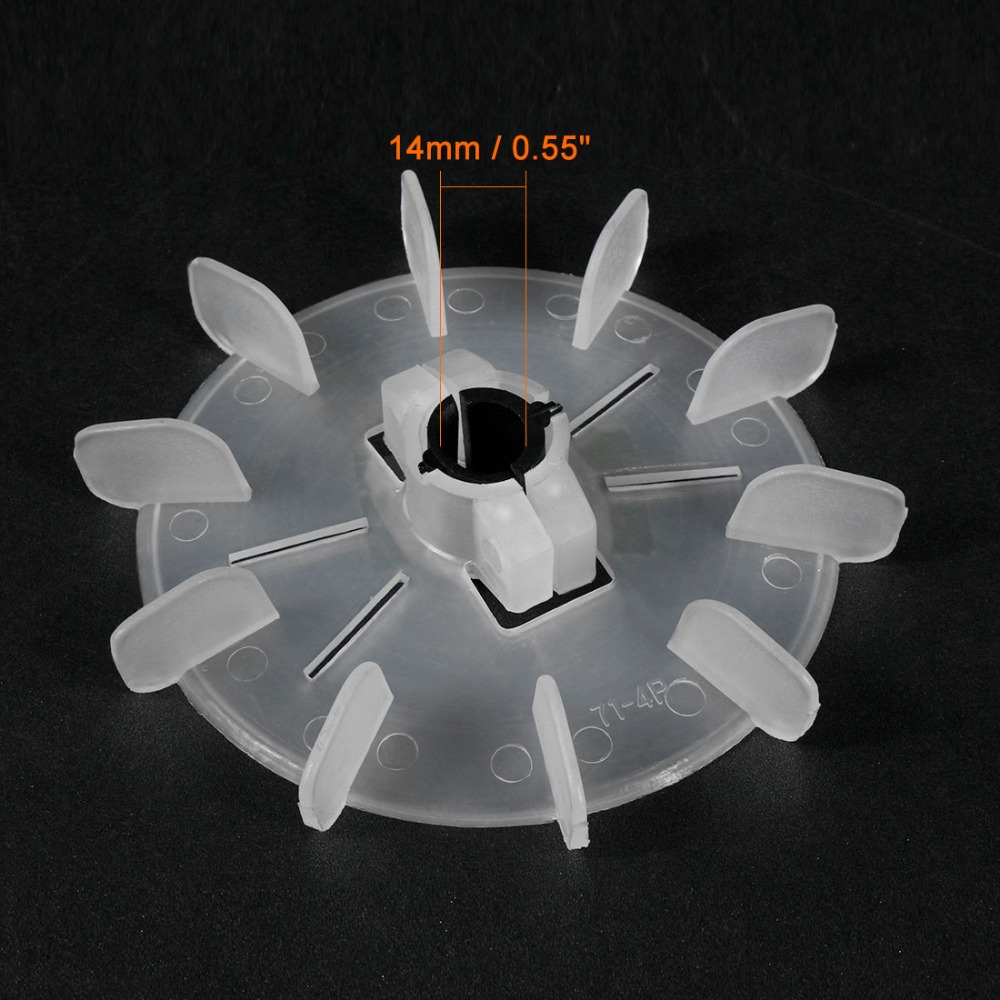 Uxcell 1Pcs 158x19mm/129x14mm/105x10mm YT90/YT71/YT63 White Plastic Round Shaft Replacement 10 Impeller Motor Fan Vane