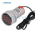 22MM Mini LED Digital Display Round Thermometer AC 50-380V Red Green LED Temperature measuring Instrument Meter Cable 1 Meter