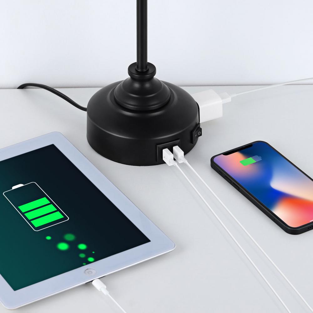 Modern Nightstand Lamp with Charging Ports