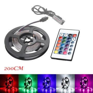 50-200CM USB LED Strip Home Living Room Light TV Back Lamp 2835 RGB Colour Changing+Remote Control DC 5V String Lighting