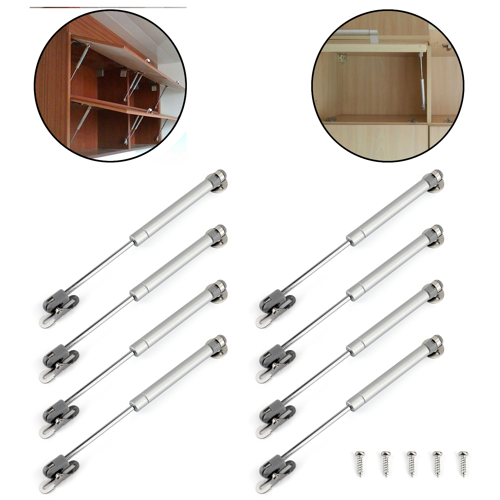 Areyourshop Wholesale 8 PACK Soft Close Kitchen Door Gas Spring Lift Hinge Strong Hydraulic Hardware Kit