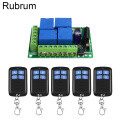 Rubrum 433MHz Universal Wireless DC 12V 4 Ch RF Remote Control Switch Receiver Module & 433 MHz Transmitter Learning Code Switch