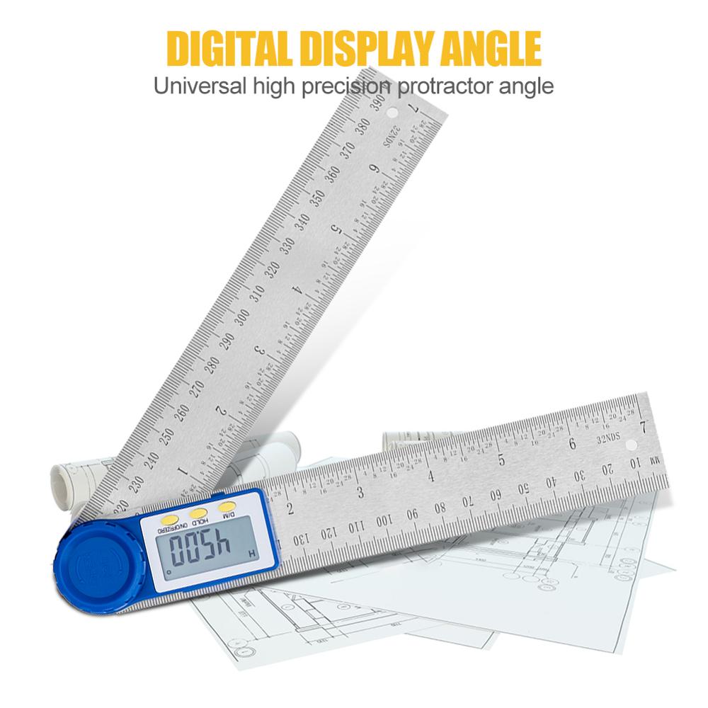 200mm Digital Protractor Ruler Inclinometer Goniometer Level Measuring Tool Electronic Angle Gauge Stainless Steel Angle Ruler