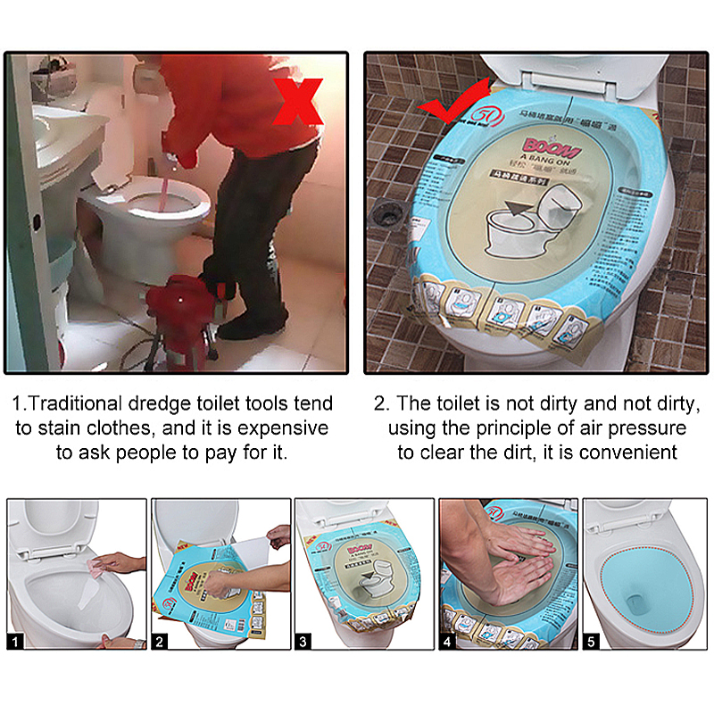 1pc Super Pressure Toilet Plunger Pressure Principle Toilet Clear Foil Operation For Bath Toilets Bathroom Simple And Cheap