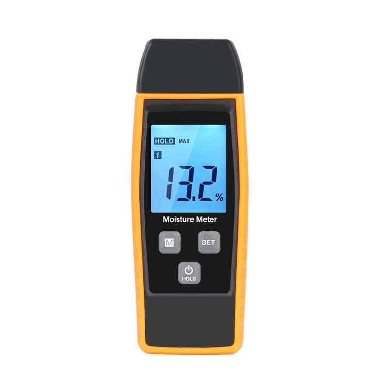 Large LCD Digital Wood Moisture Meter 0-80% Portable Cement Mortar Humidity Tester Timber Damp Detector Backlight Reading Lock