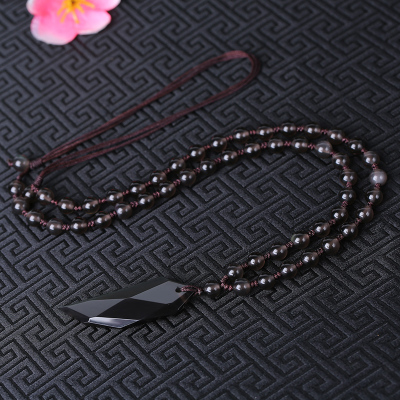 2019 new natural ice Obsidian wollastonite pendant men's wollastonite hook student couple pendant accessories