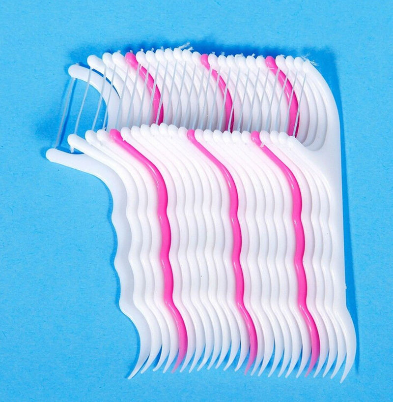 25pcs/Lot Oral Hygiene Teeth Cleaning Care Disposable Dental Flosser Interdental Brush Teeth Stick Toothpicks Floss Pick