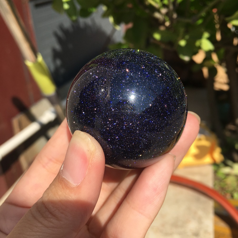 Natural Blue Sandstone Quartz Crystal Sphere Ball Healing
