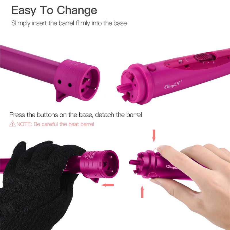 5 in 1 Ceramic Hair Curler 9-32mm Roller Curling Wand Styling Tool Professional Hair Curling Iron Electric Hair waver With Glove