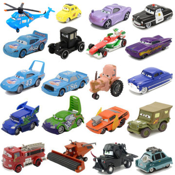 All Disney Pixar Cars 2 Cartoon Figures Lightning McQueen The Kings Dinoco Collection 1:55 Metal Diecast Toys Vehicles Boys Gift