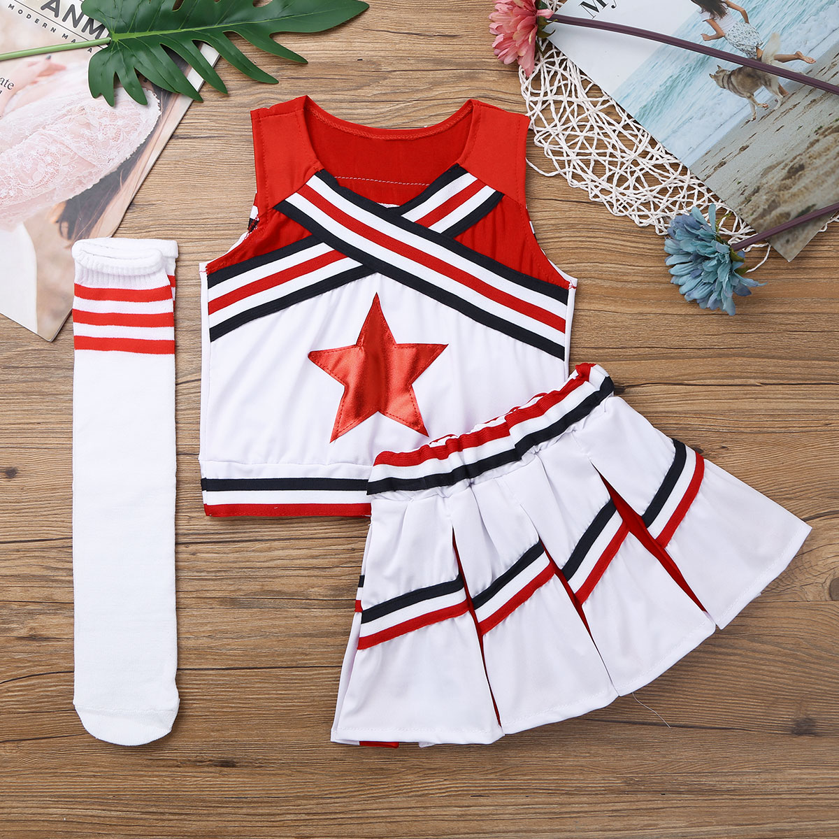 Kids Girls Cheerleading Costume Children Competition Cheerleaders School Team Uniform Class Suit For Child Dancing Costumes