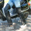 PU Leather Motorcycle Protective Knee Pad With Reflective Strip Half Chaps Thick Ski Knee Protector Waterproof Leg Warmer Moto