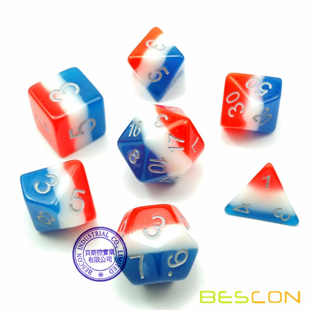 French Kiss Glowing Dnd Game Dice Set 2