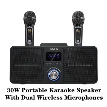 Karaoke wireless bluetooth speaker, home SD series subwoofer portable sound column with microphone double diaphragm caixa de som