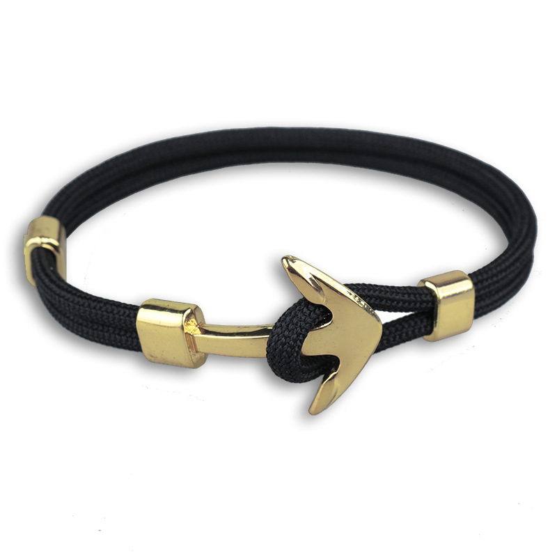 Personality Men's Anchor Bracelet Gold Anchor Rope Bracelet Outdoor Hand Jewelry Best Choice Multi-Color Optional Birthday Gift