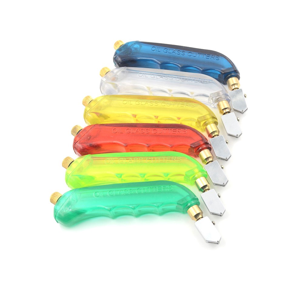 1pc Tungsten Carbide Stained Glass Cutter Pistol Grip Oil Glass Cutter With Dropper Tool Random Colors