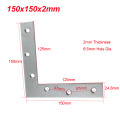 2pcs 150mm x 150mm L Type Bracket Stainless Steel 2mm Thickness Mending Repair Plate Connector Corner Angle Bracket