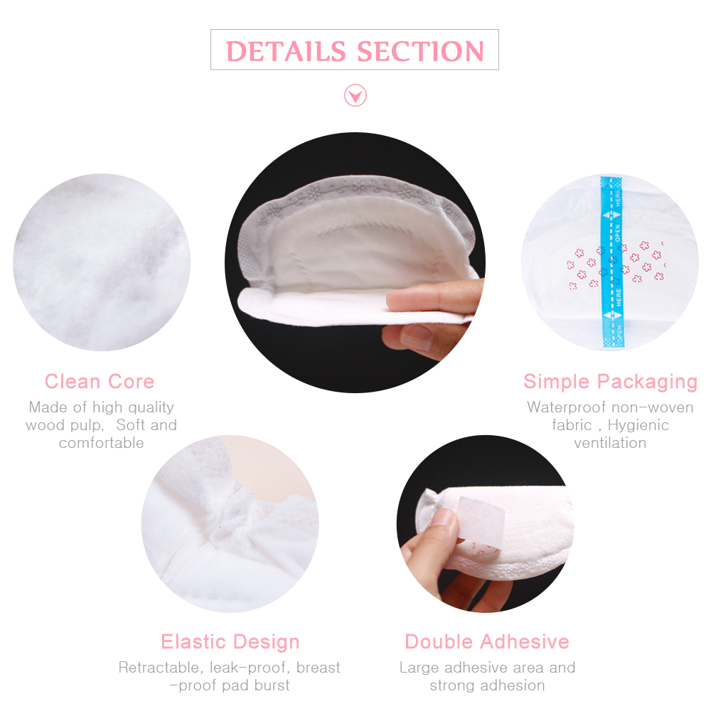 SLAIXIU 8 Pieces Breast Pads Nursing Pads Disposable Breast Pads Breastfeeding Accessories Ultra-thin Dry Soft