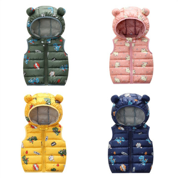 Baby Girls Jackets Vest Thicken Hooded Waistcoat Children Down Vest Winter Autumn Outerwear Little Boy Girl Warm Clothing