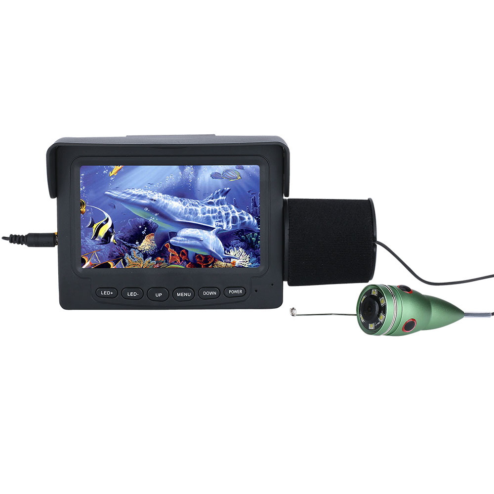 GAMWATER 30M 15M 1000TVL Fish Finder Underwater Fishing Camera 4.3" LCD Monitor 6PCS 1W IR LED Night Vision Camera For Fishing