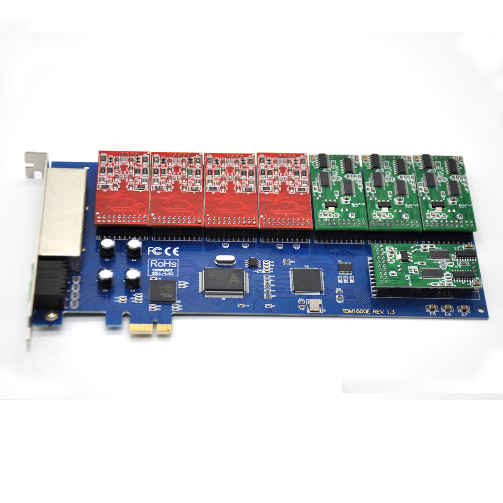 16 ports pci-E asterisk card fxo fxs card,elastix card,trixbox card,Freeswitch pbx,TDM1600E Voip Modules Analog for 4U version