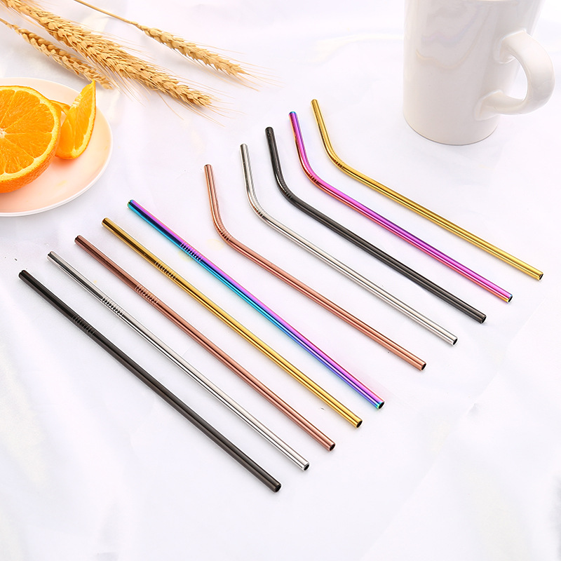 100/Batch Metal Straw Set Reusable Stainless Steel Tube, Environmentally Friendly Straw for 20/30 Oz Cups (50 Straight Straws, 5