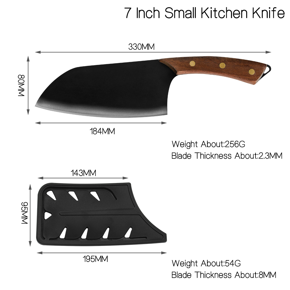 XYj 6pcs Kitchen Chef Knife Set 8'' Chef 7'' Chopping Cleaver Santoku 5'' Utility 3.5'' Paring Knife Meat Fish Cooking Accessory