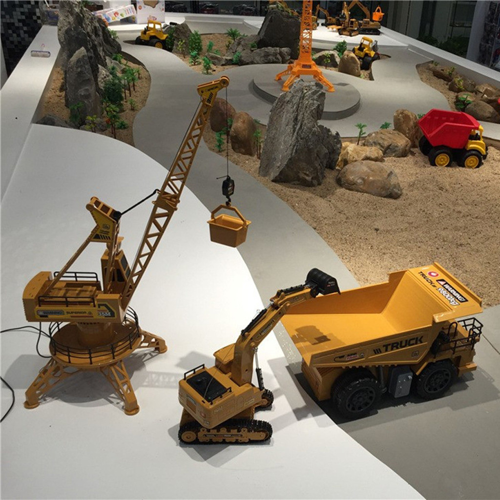 Engineering Vehicles Series Simulation RC Crane Model DIY Assembled Toy Remote Control Cranes Tower Truck Kids Boy Birthday Gift