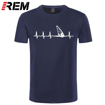 REM T Shirts Fashion Summer New Men Cotton T-Shirt Windsurfing Heartbeat T Stylisches T-Shirt3D Print Tee