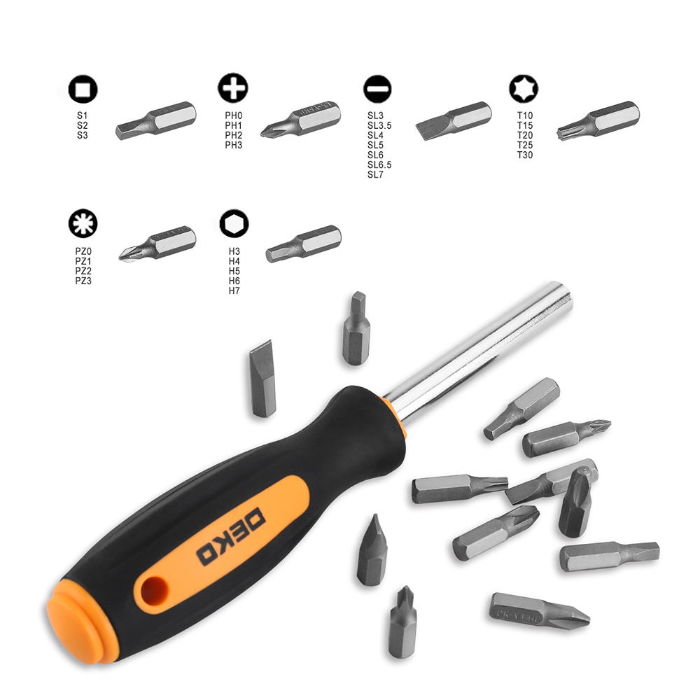 DEKO 196 Pcs Professional Car Repair Tool Set Auto Ratchet Spanner Screwdriver Socket Mechanics Tools Kit W/ Blow-Molding Box