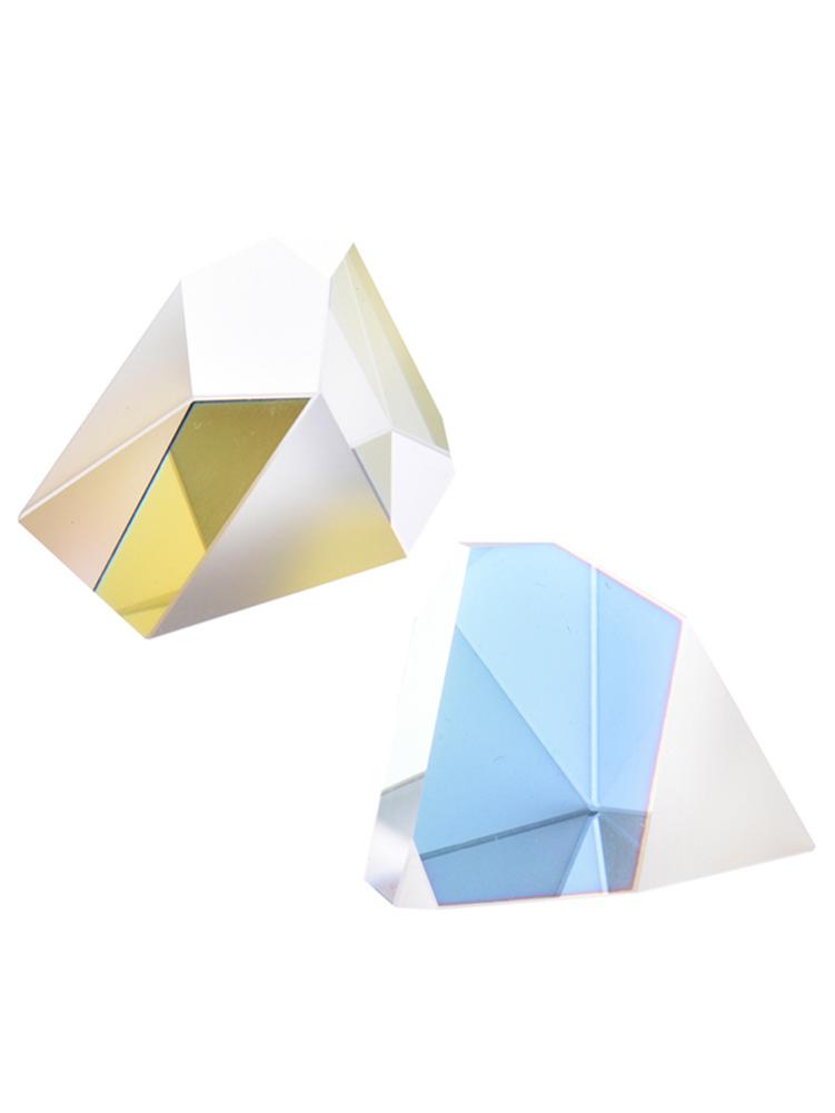 Prism Irregular Roof Bright Light Combine Cube Prism Stained Glass Beam Splitting Prism Optical Experiment Instrument