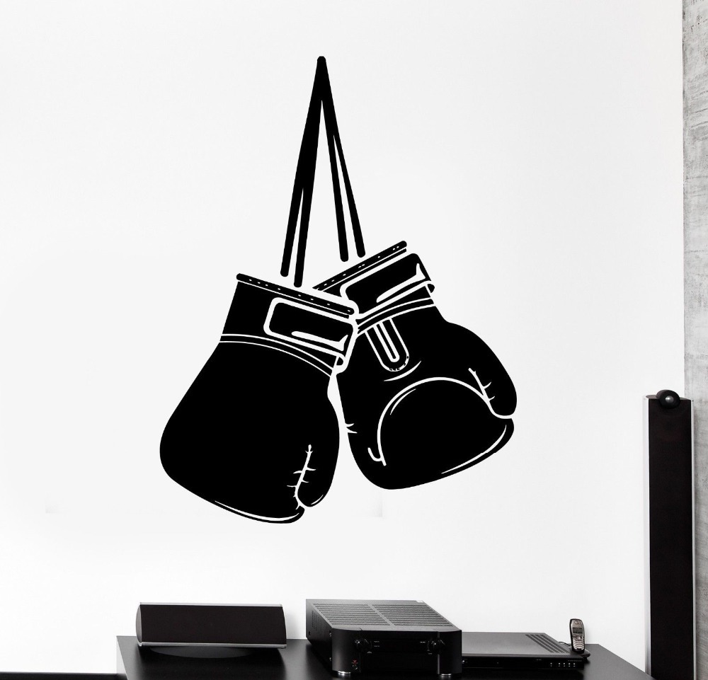 Wall Sticker Sport Box Boxing Gloves Martial Arts Fight Vinyl Decal