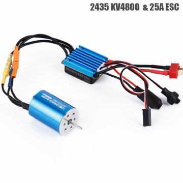 RC Car Model Parts 2435 4800KV 4P Sensorless Brushless Motor with 25A Brushless ESC for 1/16 1/18 RC Car Off Road Truck