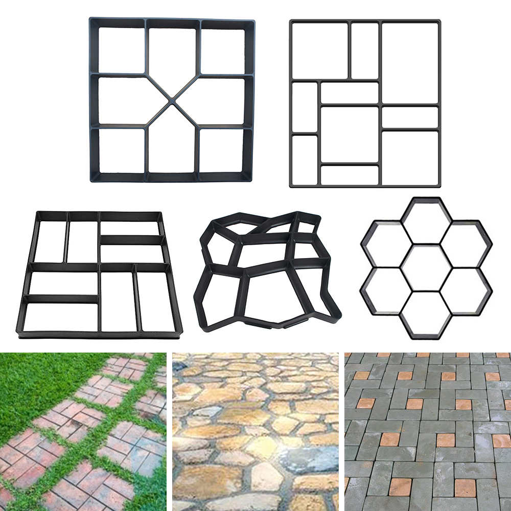 DIY Plastic Path Maker Mold Manually Paving/Cement Brick Molds Patio Concrete Slabs Path Garden Ornaments 1pc