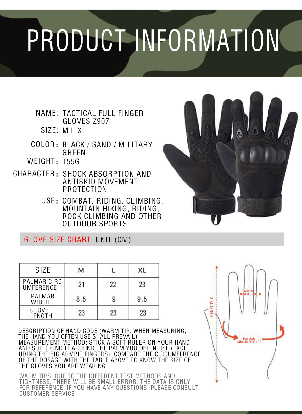 Outdoor Military Tactical Gloves Combat Hard Knuckle Sport Hiking Hunting Climbing Mountaineering Cycling Riding
